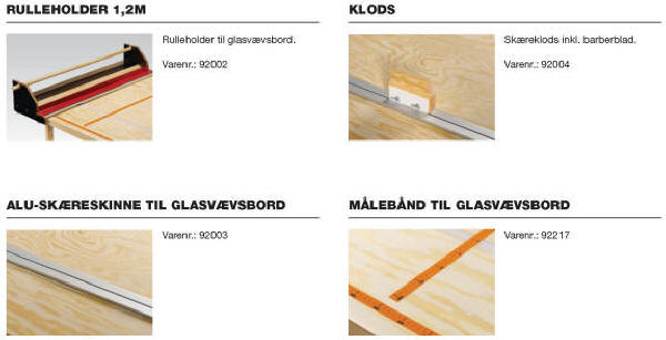 Glasvævsbord - komplet med tilbehør
