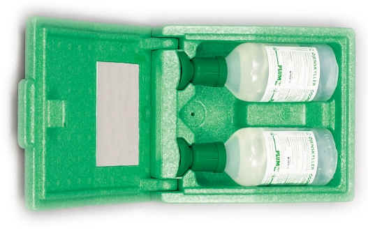 �jenskyllestation med spejl og 2 stk. 1/2 l flasker med �jenkop/kipventil.