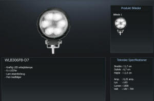 LED-arbejdslamper - model WLB306FB-D7