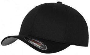 6277 Black Flexfit Original 6-panel, mid-profile, fitted stretch cap.